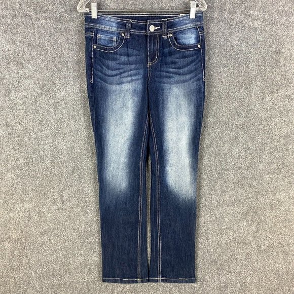 LEI Jeans Women's Size 7 Short Junior Denim Stretch Blue - Picture 1 of 11